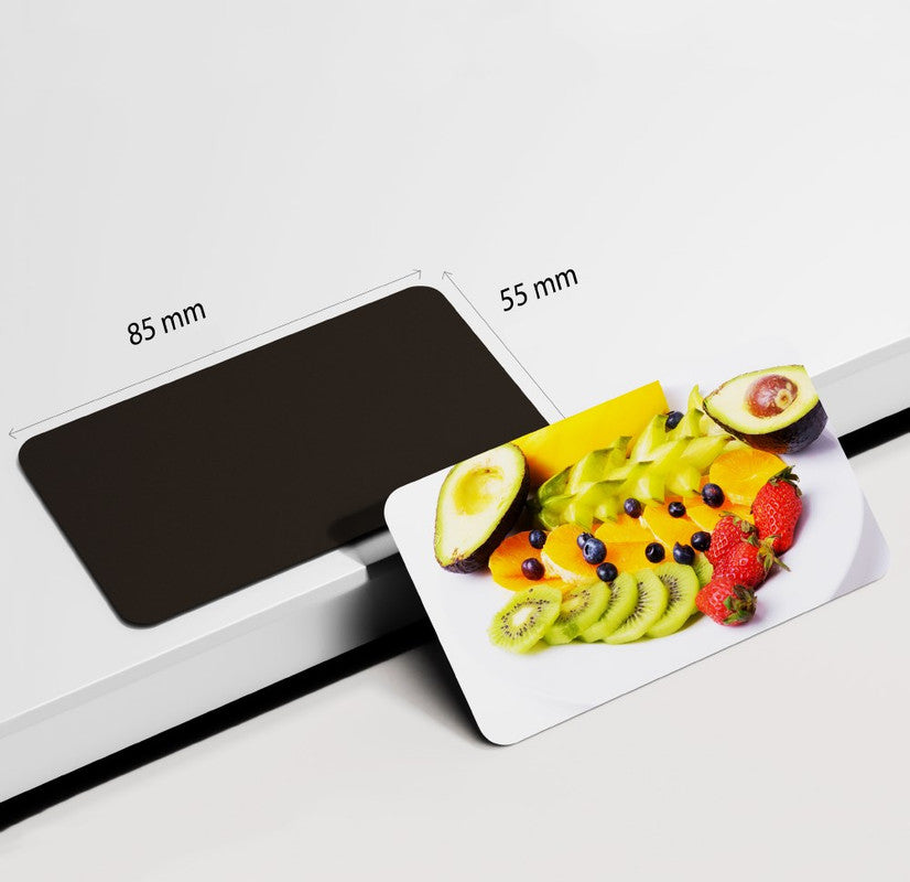 dhcrafts Rectangular Rubber Fridge Magnet Multicolor Food Fruit Salad Rectangular Design Pack of 1 (8.6cm x 5.4cm)